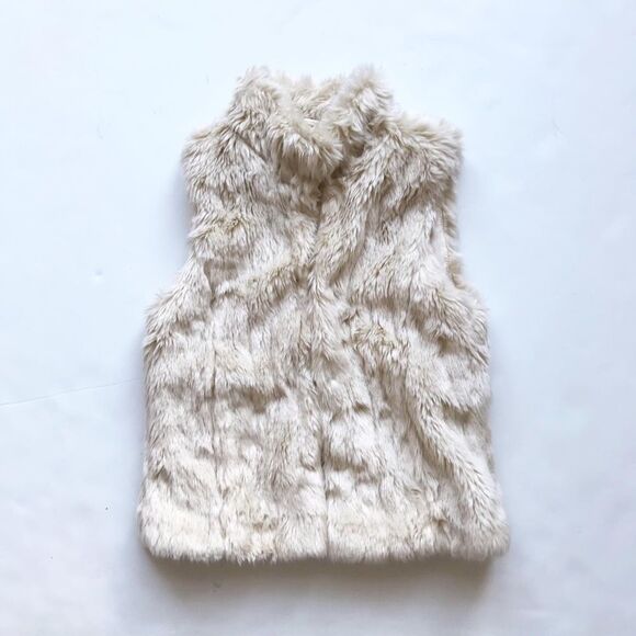 Zara cream faux fur vest  EUC M(fits like 8-9Y) - Picture 1 of 6
